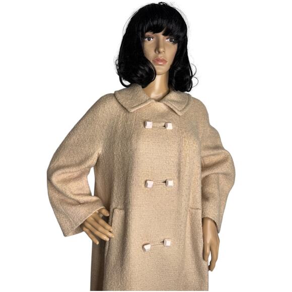 Vintage 1950's Craigleigh Ivory Blouce Double Breasted Swing Coat size large - Picture 9 of 17